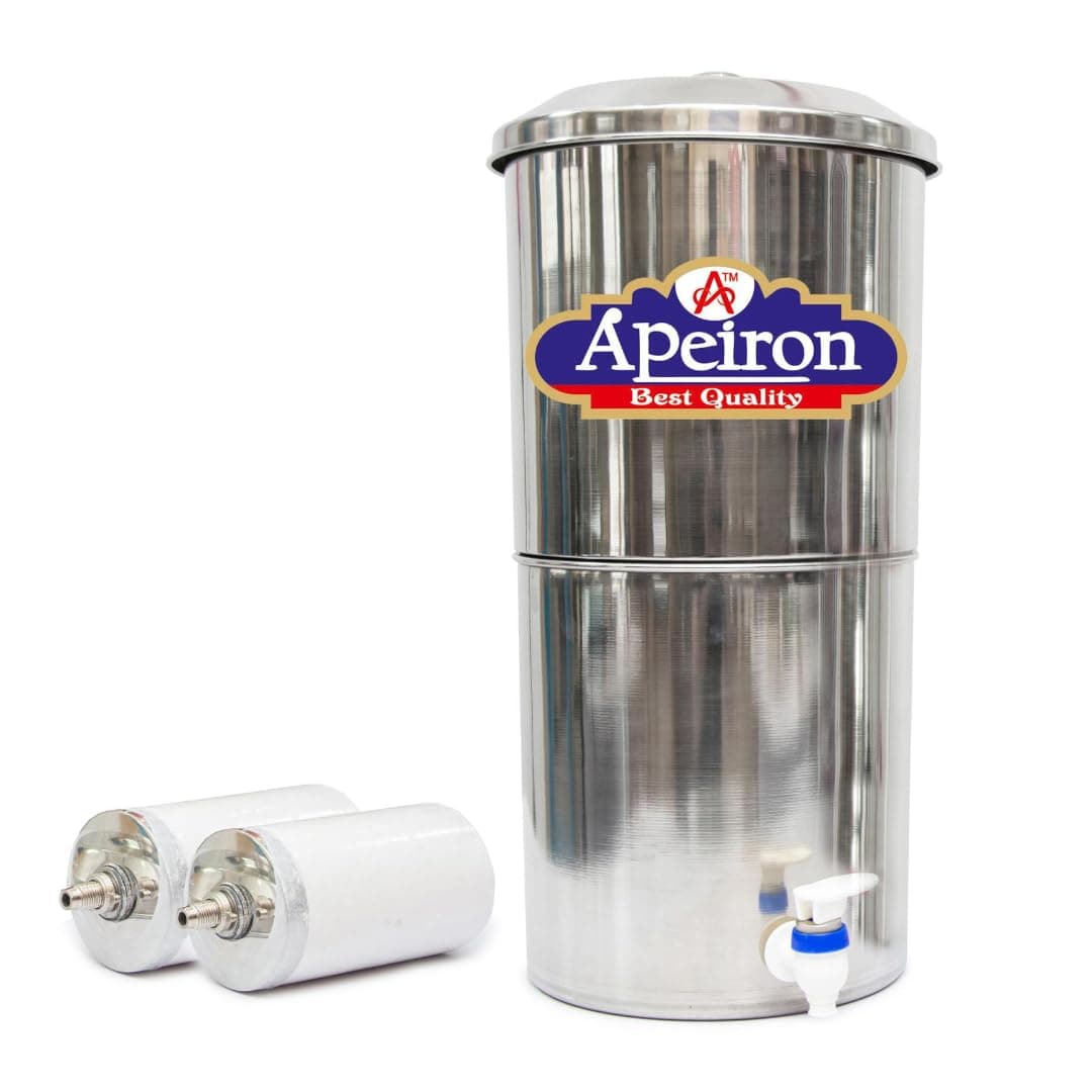 Apeiron Silver Purifier Non Electric Ceramic Water filter with 2 Candle - 21 Litre