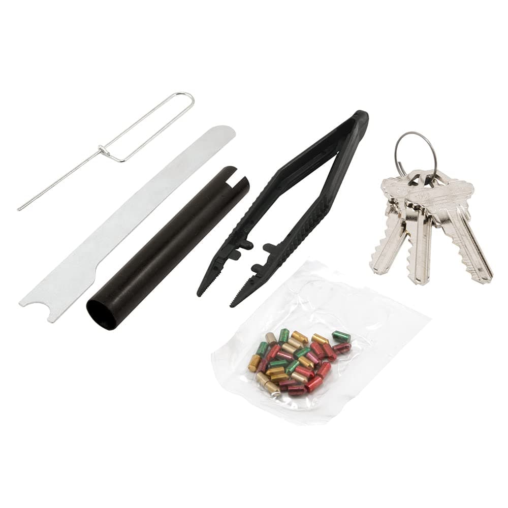 E 2402 Re-Keying Kit – Re-Key a Lock Kit with Pre-Cut Keys for Rekeying all your Locks to One Key, For Schlage Brand Locks, Type “C” 5-Pin Style Locks (1 Kit)