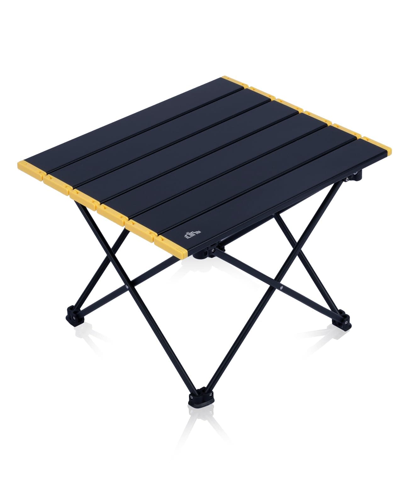 iClimb Ultralight Compact Camping Folding Table with Carry Bag (Black - S)
