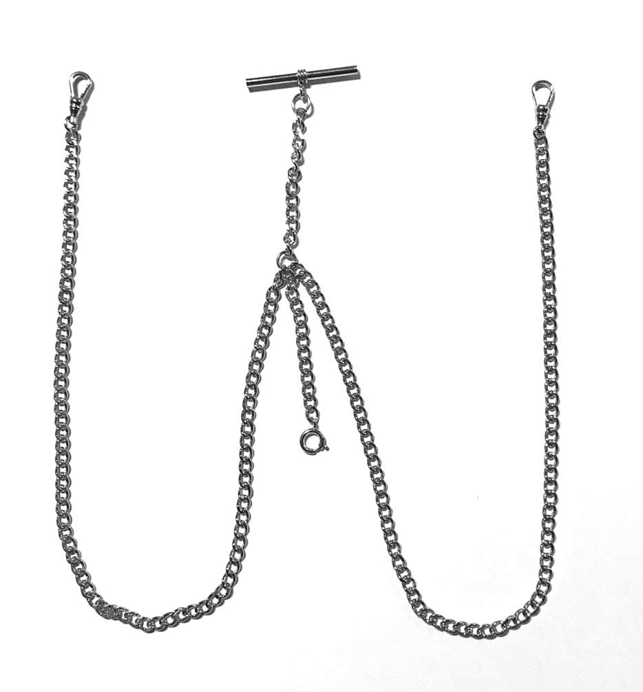 Solid Sterling Double Albert Pocket Watch Chain New Stock Made in USA