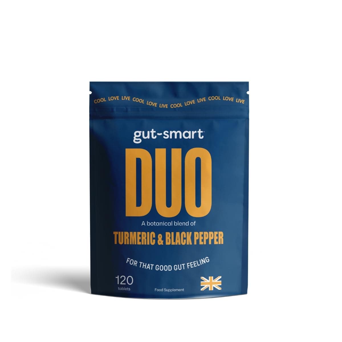 Gut–Smart DUO, 120 x Tiny Tablets, Botanical Blend of Turmeric & Black Pepper, Gut Health and Inflammation, Natural Supplements for Healthy Digestion
