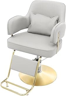 Barber Chair for Hair Stylist Hair Salon Chair with Heavy Duty Hydraulic Pump Height Adjustable 33.86-37.8inch & 360 Degrees Rotation Shampoo Chair for Salon Barbershop