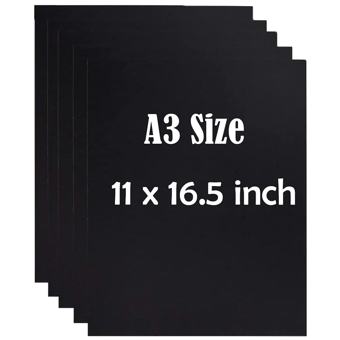 WENCHENG 20 Pack A3 Foam Board Polystyrene Foam Sheets 5mm Hard Paper Outer Foam Boards Photo Mount Board Wedding Signs - 297 × 420mm(11 x 16.5 inch), Black