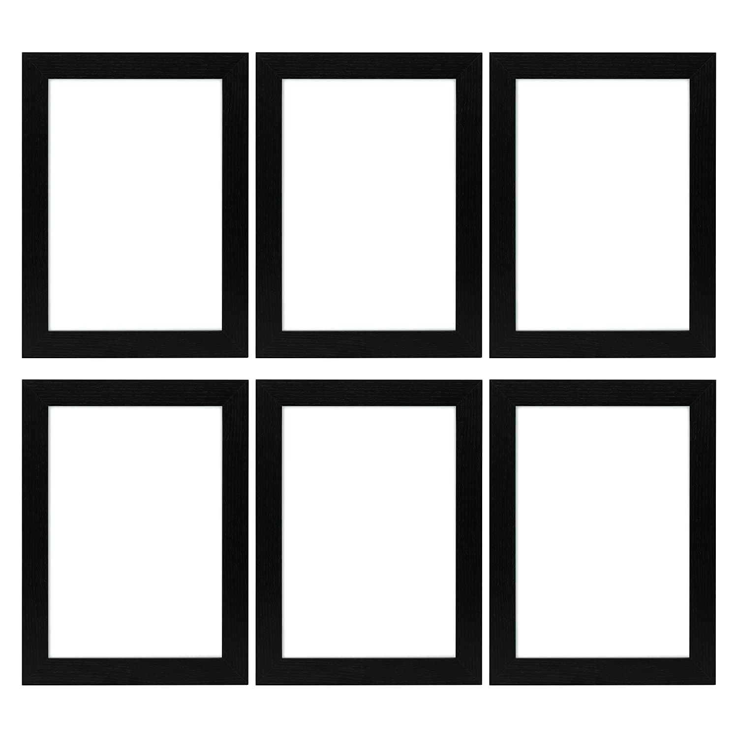 Memory Box Pack of 6 Photo Frames, MDF 30 mm Black Picture Frames for Home Family Office Decor, Classic Wall Frame & Tabletop Display Frame Size 10" x 8" (25,4x20,3 cm) Black