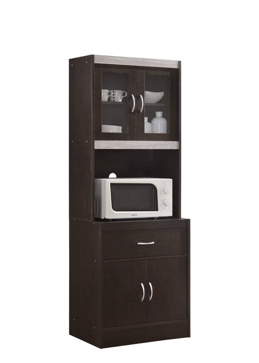 HIKF96 Choco-Grey Kitchen Cabinet, Assembled Dimensions: 70.86 in. H x 23.85 in. W x 15.75 in. D, Gray