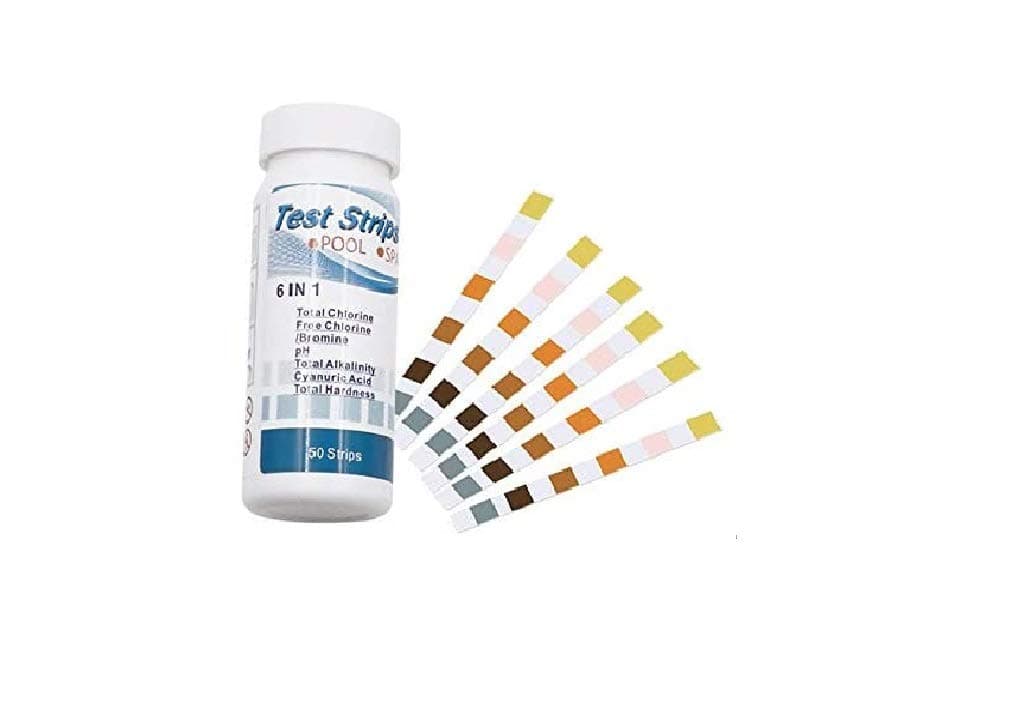 SaySummer Pool Test Strips, 6-Way 50 Count Swimming Pool and Spa Test Strips for Hot Tubs-Total Chlorine, Free Chlorine/Bromine, pH, Total Alkalinity, Cyanuric Acid, Total Hardness