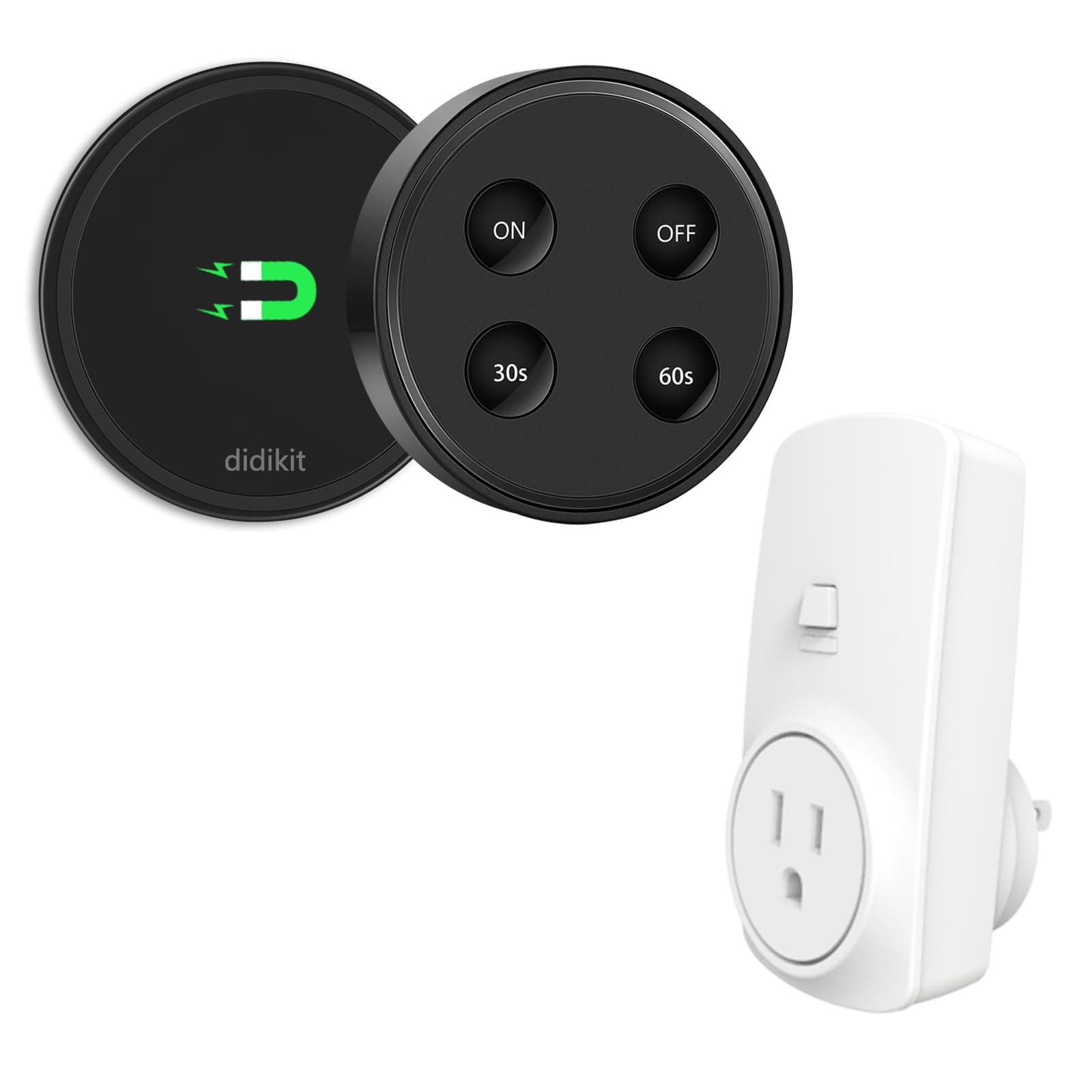 Garbage Disposal Button, Wireless Switch Kit, Remote Control Outlet, On/Off Kit Countdown Time 30s/60s for Waste Food Disposer, No Drilling On Sink, 100ft RF Range