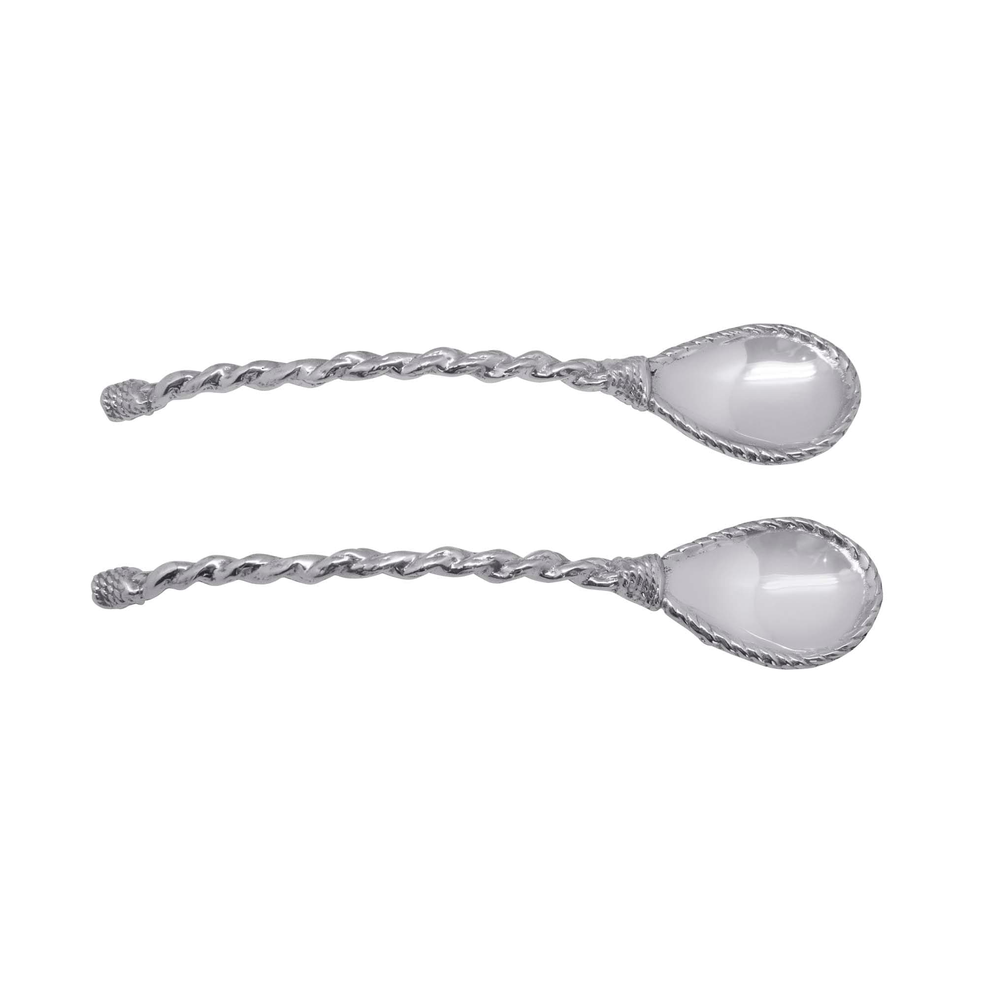 Mariposa Rope Handle Salad Servers, Silver