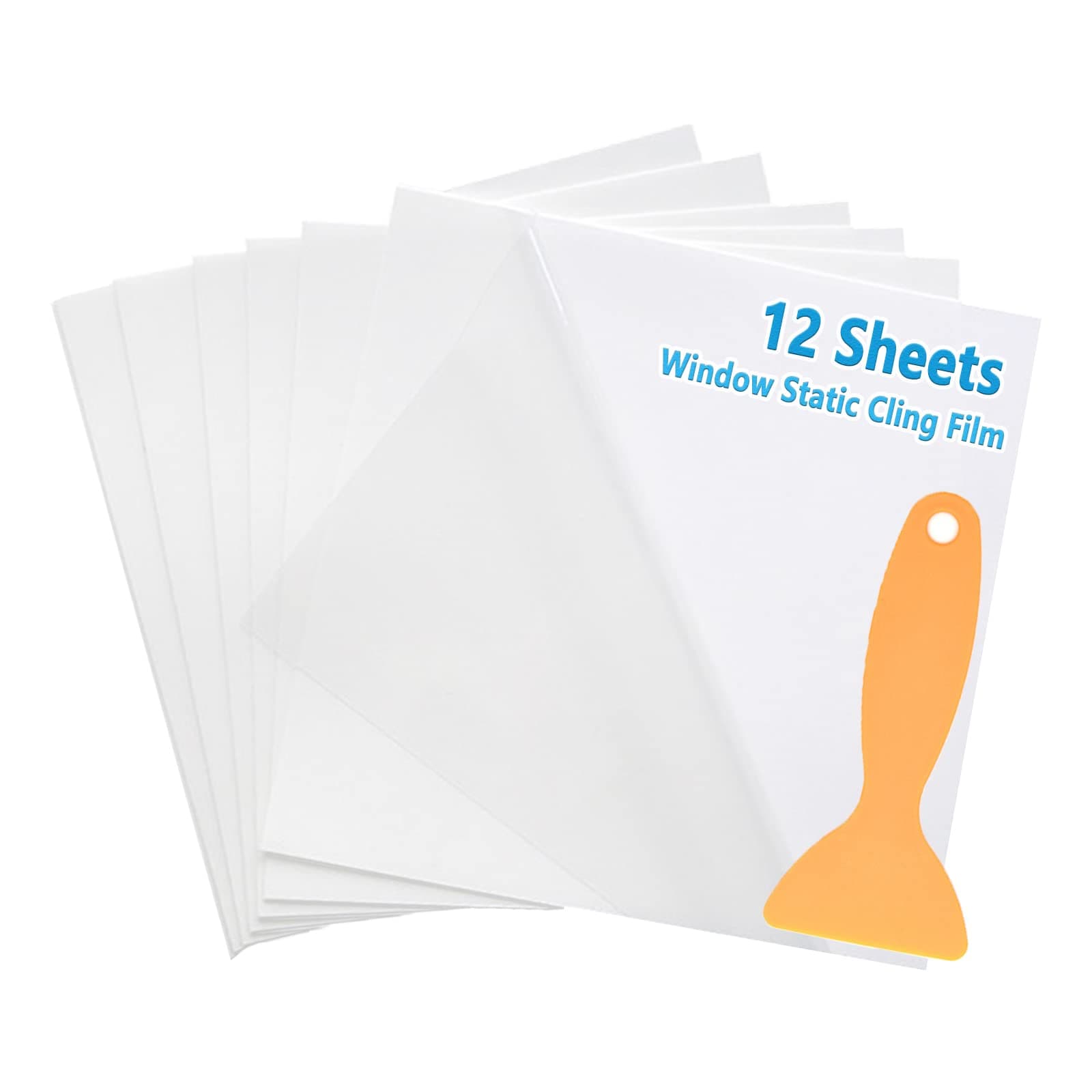 Car Window Clings, Car Windshield Sticker Applicator Windshield Sticker Cling Film Clear Window Static Cling Film Decals for Parking Permit Inspection Holder 12PCS 6.3''×6.3'' Static Film
