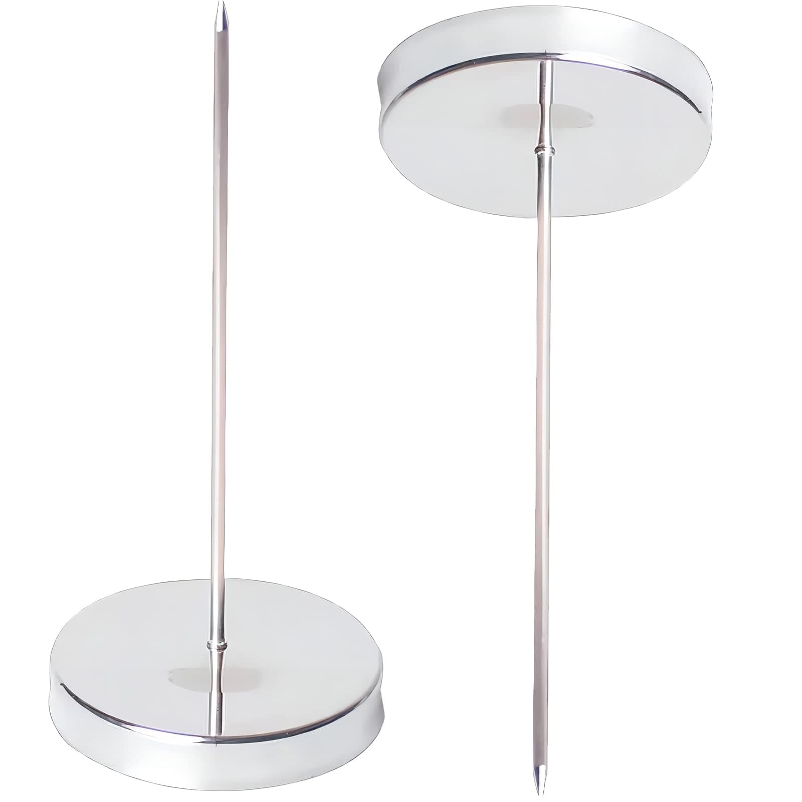 Skyzone 2-Pack Receipt Spikes, Paper Memo Holder Receipt Note Spikes, Metal Straight Rod Paper Spike Holder with Round Base, Suitable for Restaurant Kitchen Hotel Office