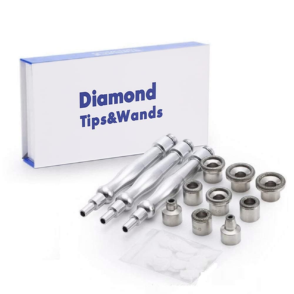 9 Tips 3 Wands Diamond Dermabrasion Accessory Replacement Tips Diamond Wands Cotton Filter Skin Microdermabrasion Facial Care Beauty Tool