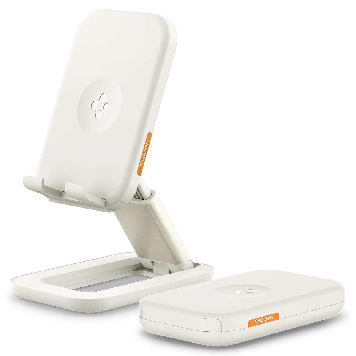 Spigen for Phone Stand, Universal Compatible with iPhone 17/16/15/14/13/12, Galaxy S25/S24/S23, Fold7/6, Flip7/6, Pixel 10/9/8, Tablets, Portable Monitors, Nintendo Switch & More - Dune Beige