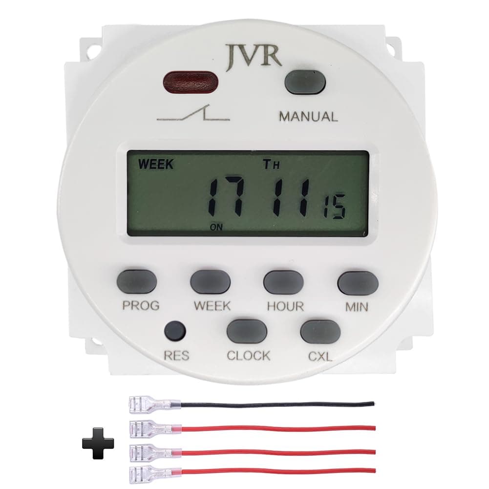 12V Timer Switch - Programmable, DC/AC/Solar Battery Powered | 12 Volt JVR Timer Relay