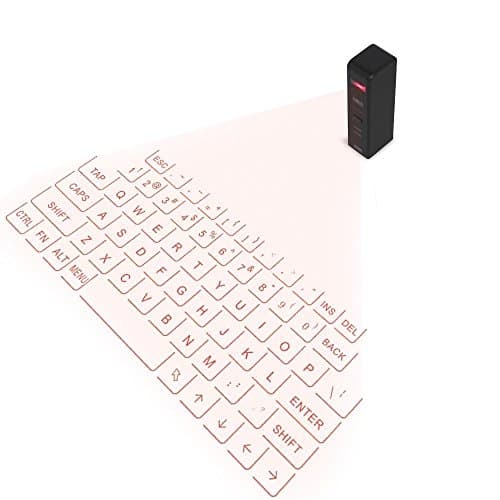 CZM Mini Ultra-Portable Virtual Keyboard Wireless Laser Projection Bluetooth Virtual Keyboard for iPhone, Ipad, Smartphone and Tablets (Black)