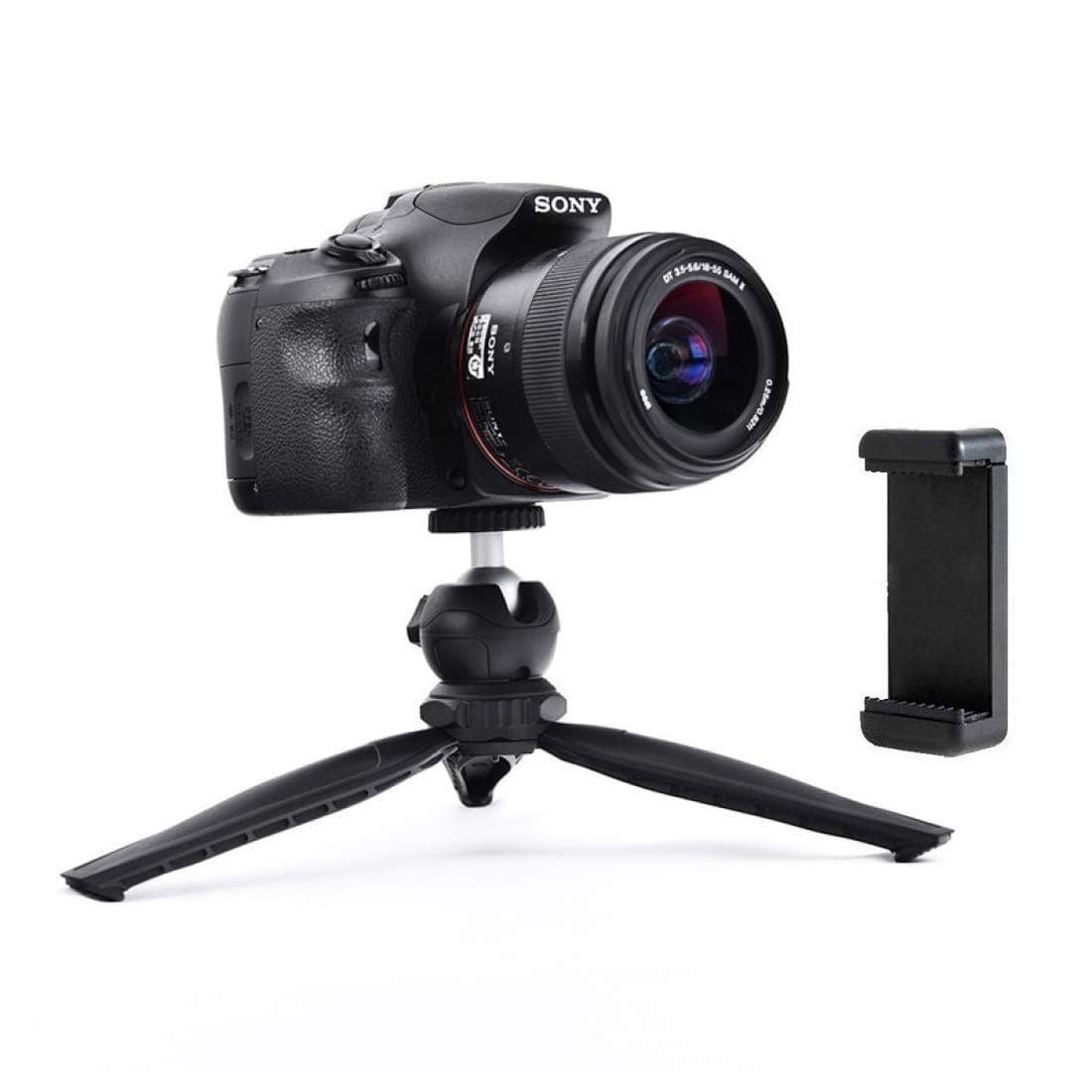 Jmary Mt-20-Table Top Mini Portable Fold-Able Tripod Stand For Mobile Phones&Dslr&Digital Cameras-Coming With Universal Mobile Phone Holder (Black)Pack of 1