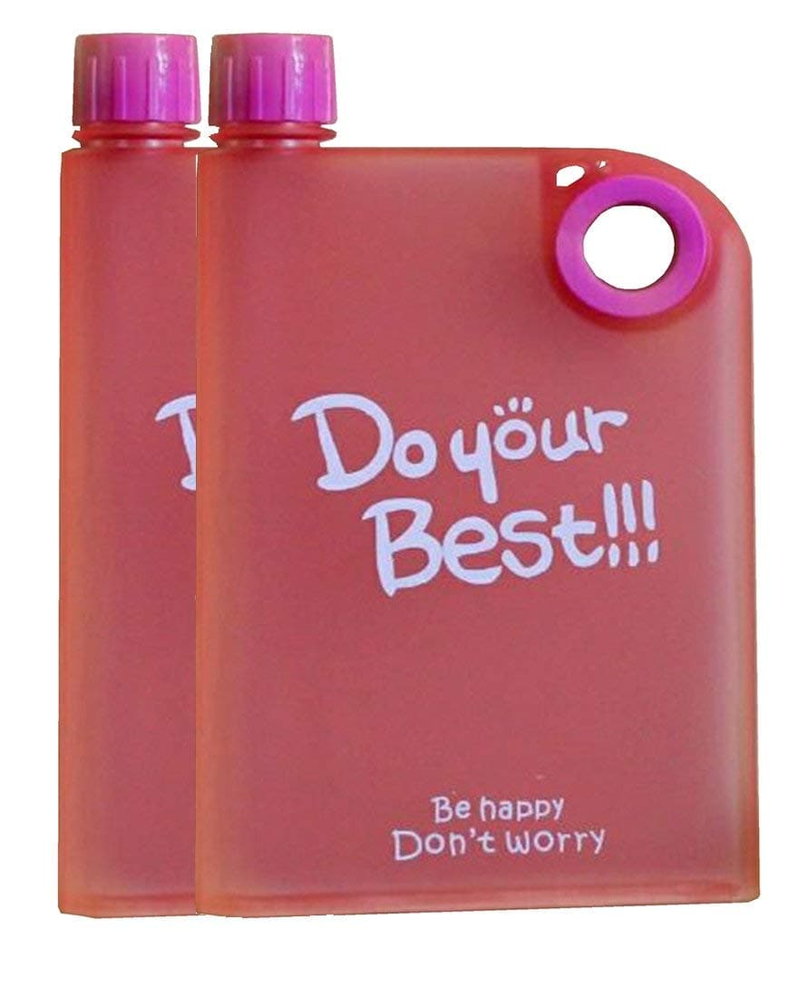 Painter A5 Memo Notebook Size Ultra Slim Plastic Water Bottle (420 ml, Blue) -Set of 2