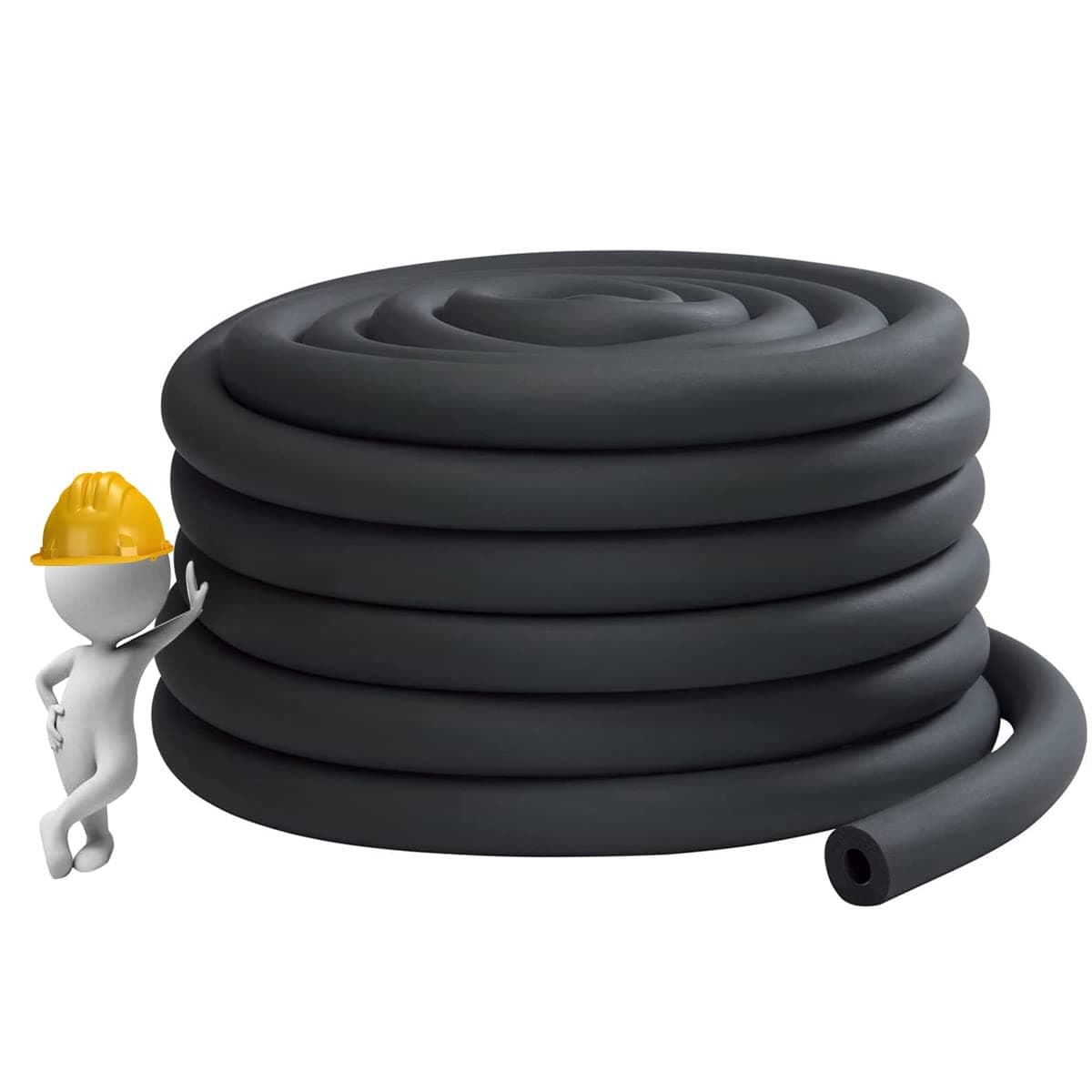 Industry Pipe Insulation, 3/4" 1" 1-1/4" 1-1/2" 2" 2-1/2" 3" 3-1/2" 4" Foam Insulation Tube, Anti-Freeze Waterproof Rubber Hose for Hot and Cold Water Pipes (Color : 1.18", Size : ID 3/4")