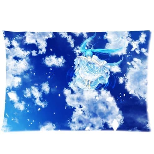 Cotton Polyester Decorative Throw Pillow Cover Cushion Case Pillow Case,one side Pretty anim girl walking in the air