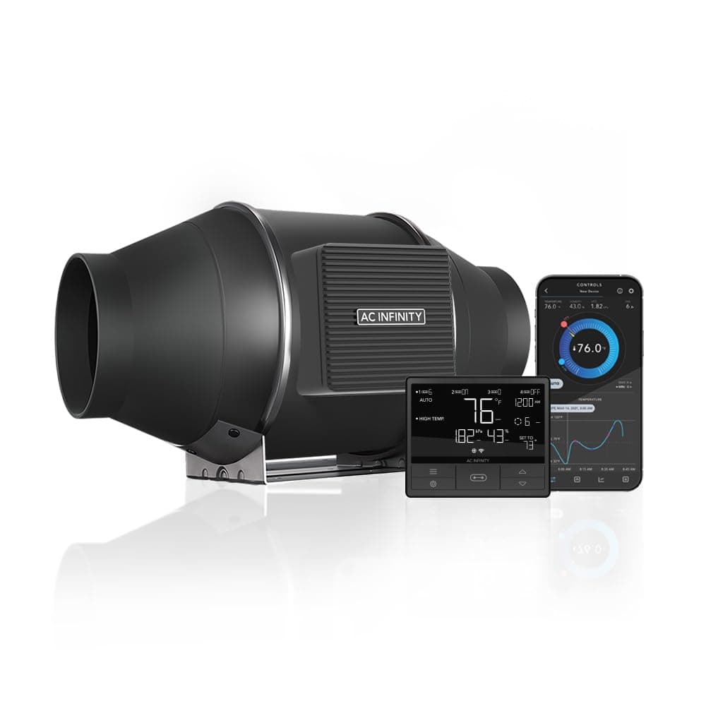 AC Infinity CLOUDLINE PRO T4, Quiet 4” Inline Duct Fan with Temperature Humidity VPD Controller, WiFi Integrated App Control - Ventilation Exhaust Fan for Heating Cooling, Grow Tents, Hydroponics