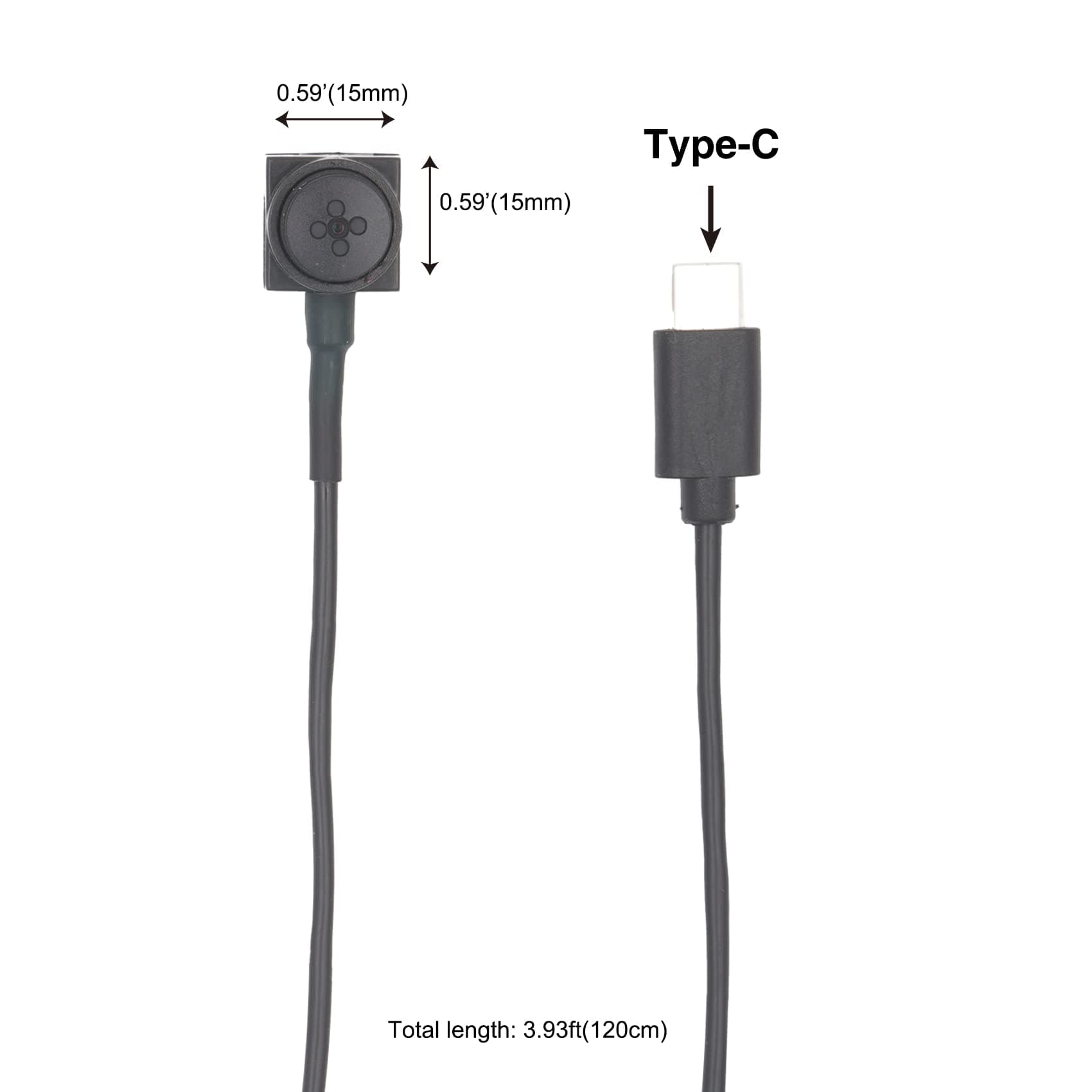 Button Camera 1080P Wearable External Phone Camera for Android Smartphone(Type-C only) Indoor and Outdoor Use