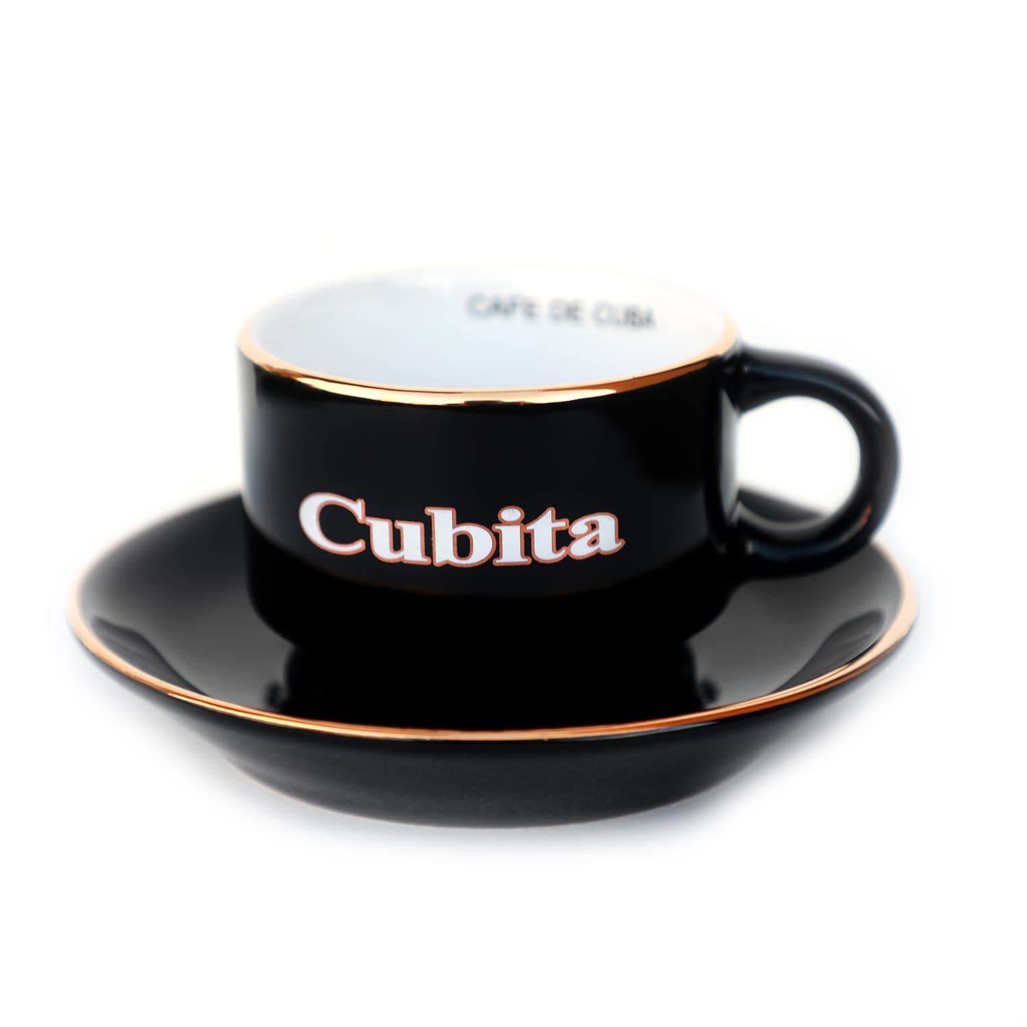 Espresso Cups Set for Cuban coffee, 6 Small Ceramic Cups with Matching Saucers (3 oz) - Tazas de cafe Cubita