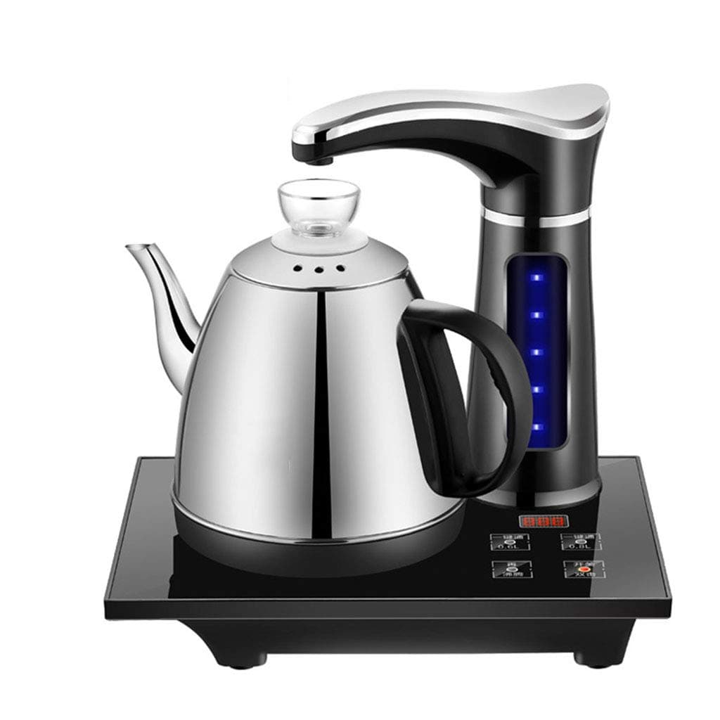 QAQWER Electric Fully Automatic Kettle Teapot Set 0.8L Stainless Steel Safety Auto-Off Water Dispenser Samovar Pumping Stove Household,Black
