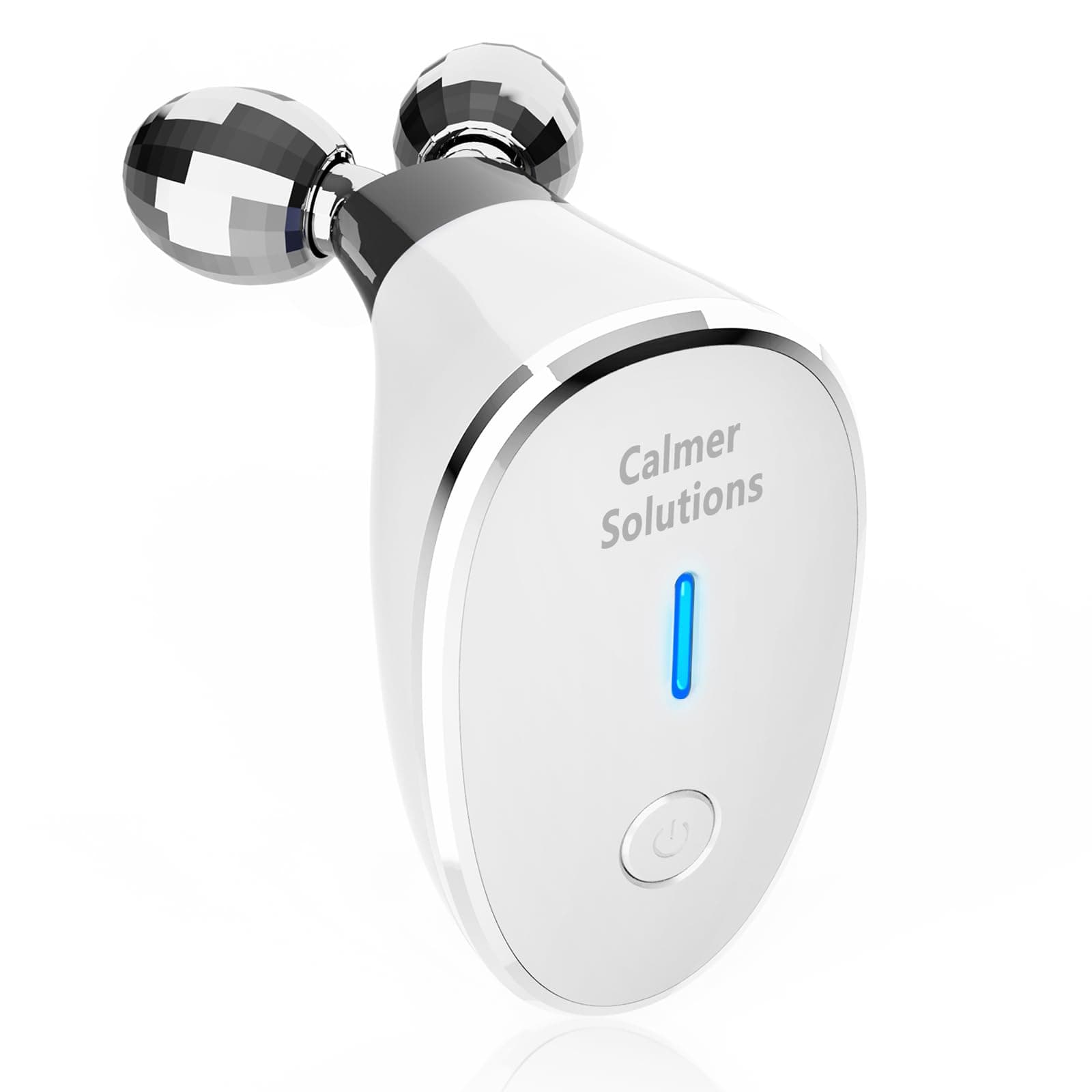 Micro-Current-Facial-Device, Face Roller Skin Care Tool, Face Massager Glossy White