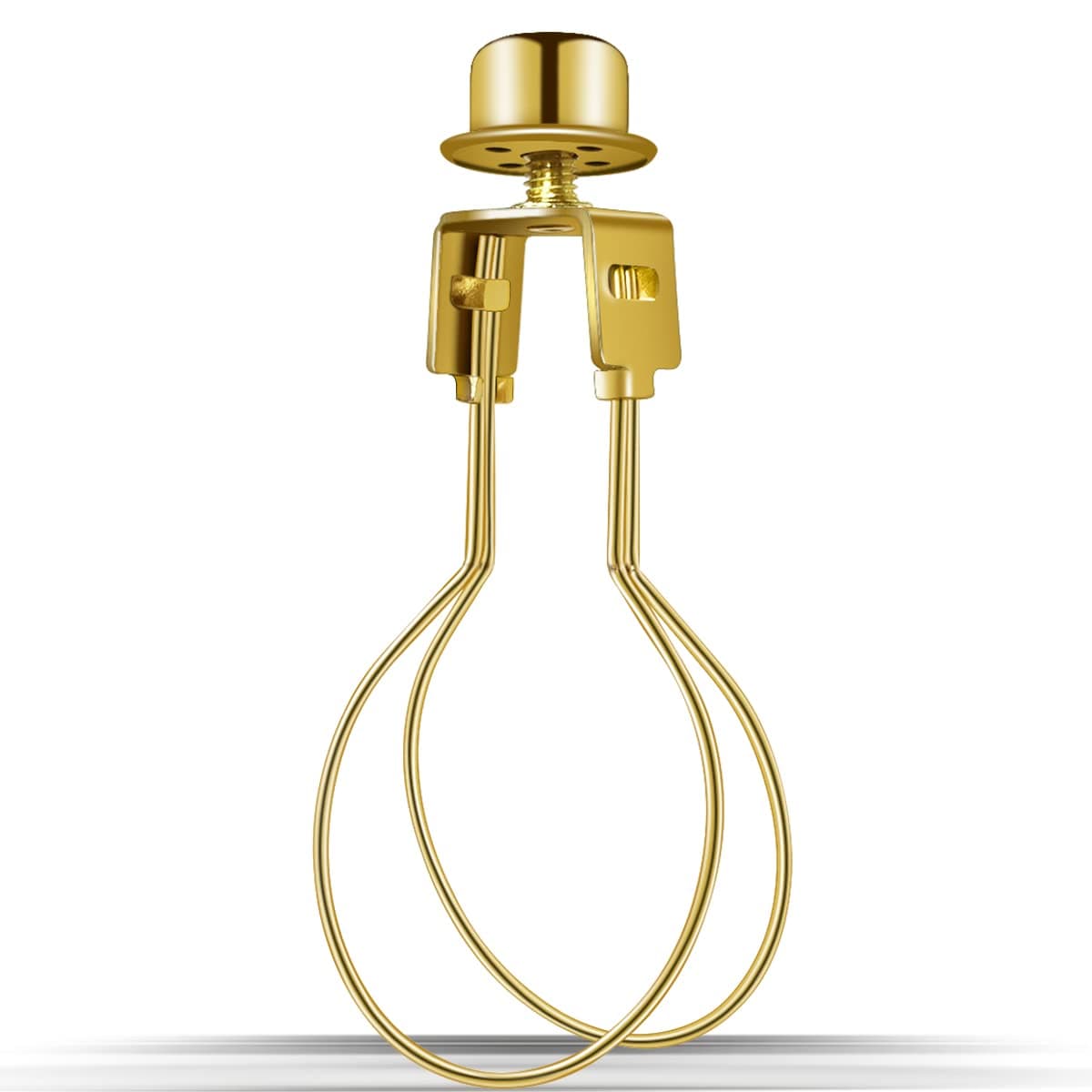 Lamp Holder for Clip-on Light Bulbs with Levellers, Include Finial - DIY Adapter for Shades (1 Pc, Gold)