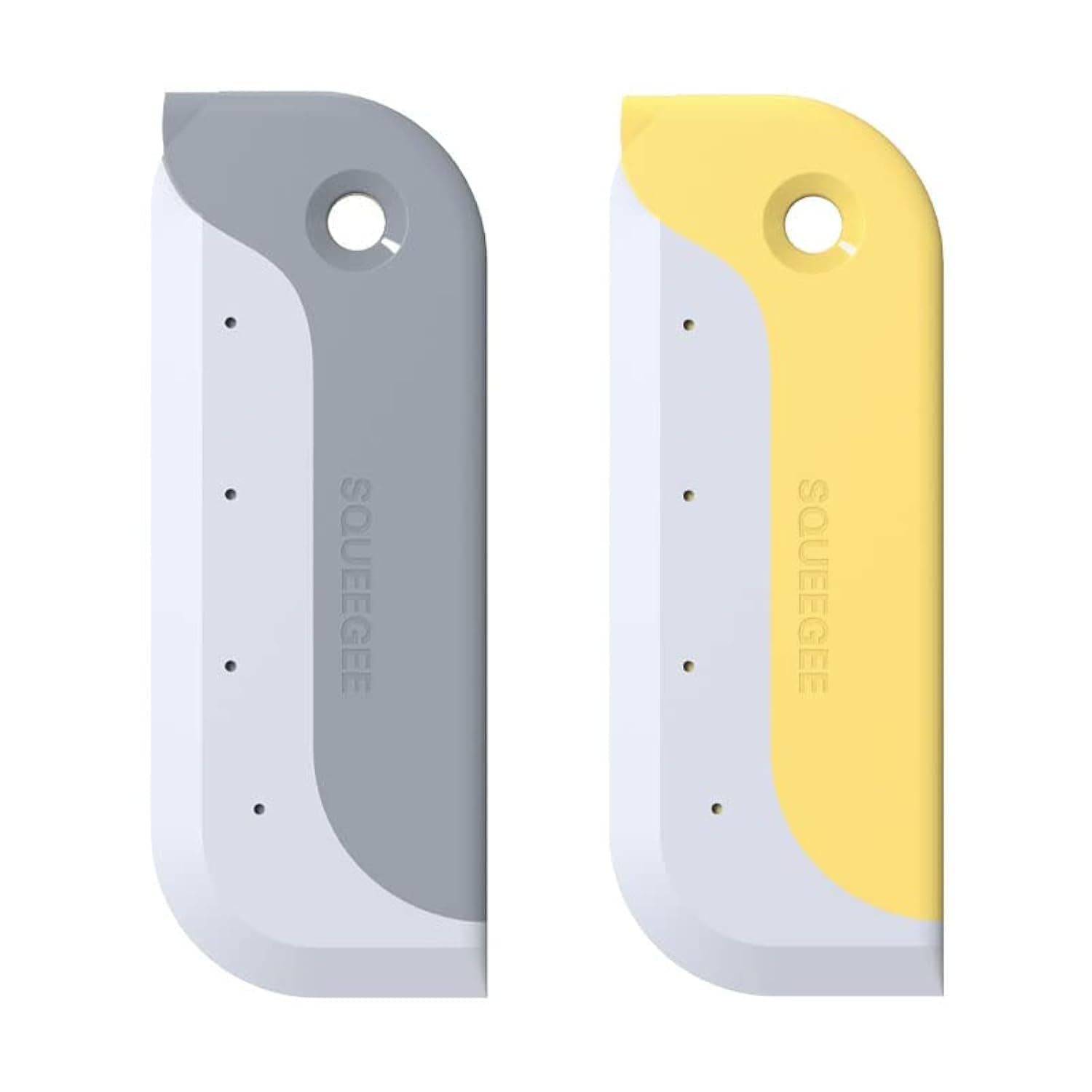 Amouy 2 Pack Hand Squeegee, Mini Sink Squeegee, Window Wiper, Squeeges for Kitchen Countertops, Sink Grey, Yellow