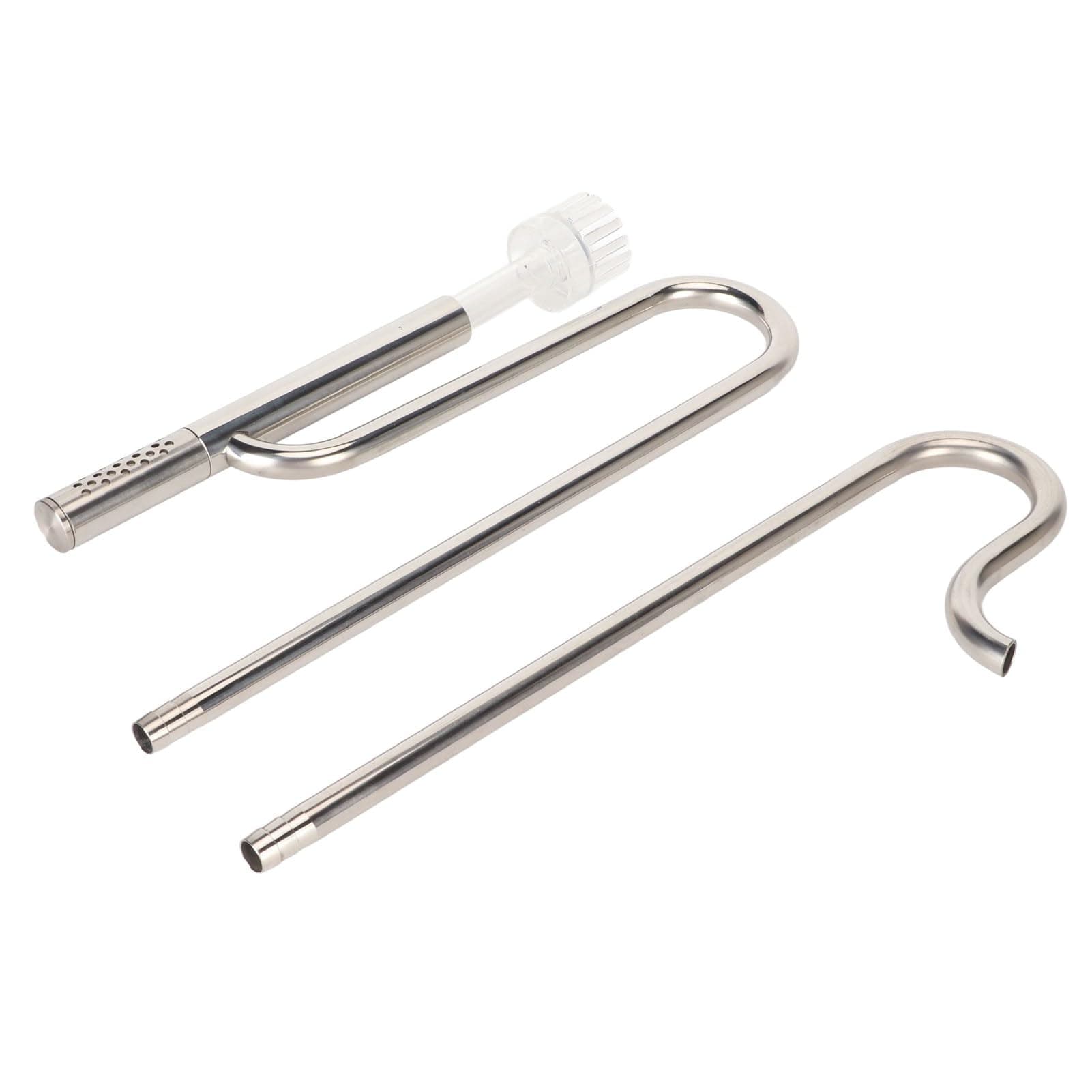 Inflow Outflow Pipe Set, 304 Stainless Steel Skimmer Rust Proof Acrylic Holder Lily Pipe Easy Assembly for Fish Tank Filter