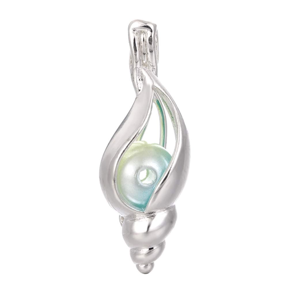 10pcs Silver Pearl Cage Locket Pendants, Essential Oil Diffuser DIY Necklace Bracelet Jewelry Making Craft, Bulk Beads Aromatherapy Diffuser Charms Gifts for Women Girls