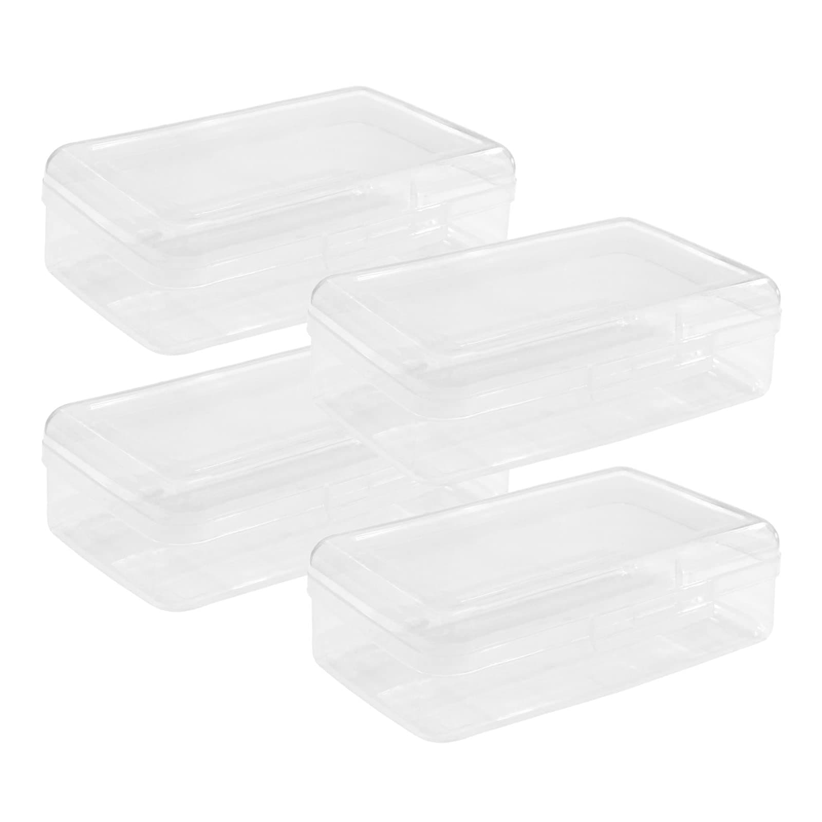 Ykimok Large Capacity Clear Pencil Box, Pencil Case, Plastic Pencil Boxes, Stackable Design, Supply Boxes for School Classroom, 4-Pack (Clear)…