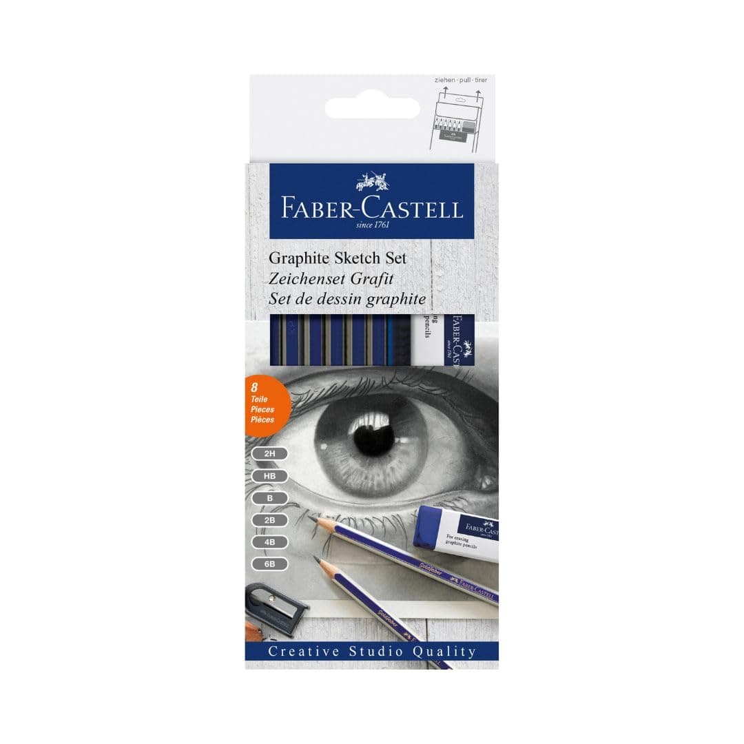 Faber-Castell Creative Studio Goldfaber Sketch Set, Graphite, for Art, Craft, Drawing, Sketching, Home, School, University, Colouring