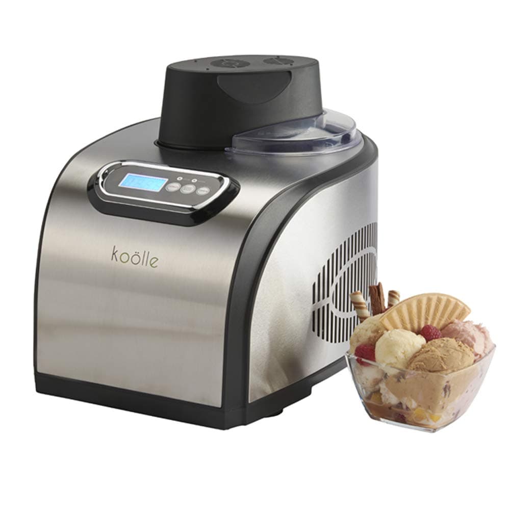 Koolle Automatic Gelato & Ice Cream Maker Digital Display 60 Minute 2.0L Electric Compressor- No Pre-Freezing Required, 2 Year Warranty