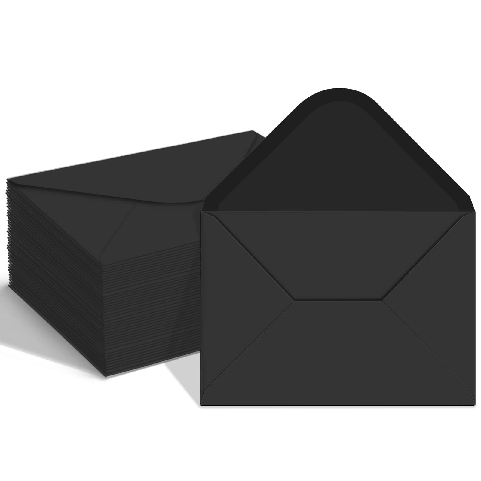 100 Pack Black A6 Envelopes, 4x6 Size, Wet Bonding Closure, Ideal for Invitations, Graduation, Wedding, 100 Count