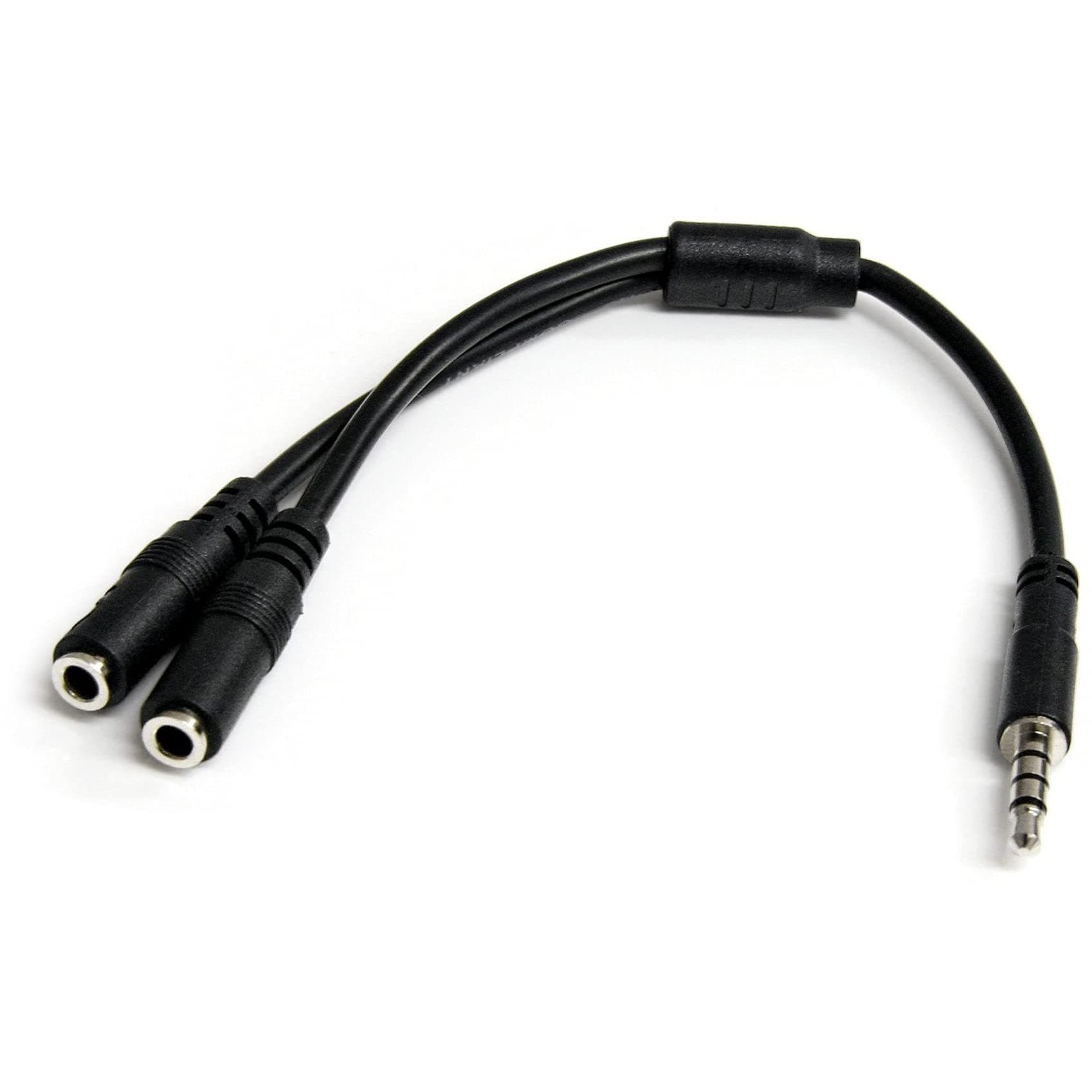 StarTech.com Headset Adapter for Headsets with Separate Headphone/Microphone Plugs - 3.5mm 4 Position to 2X 3 Position 3.5mm M/F