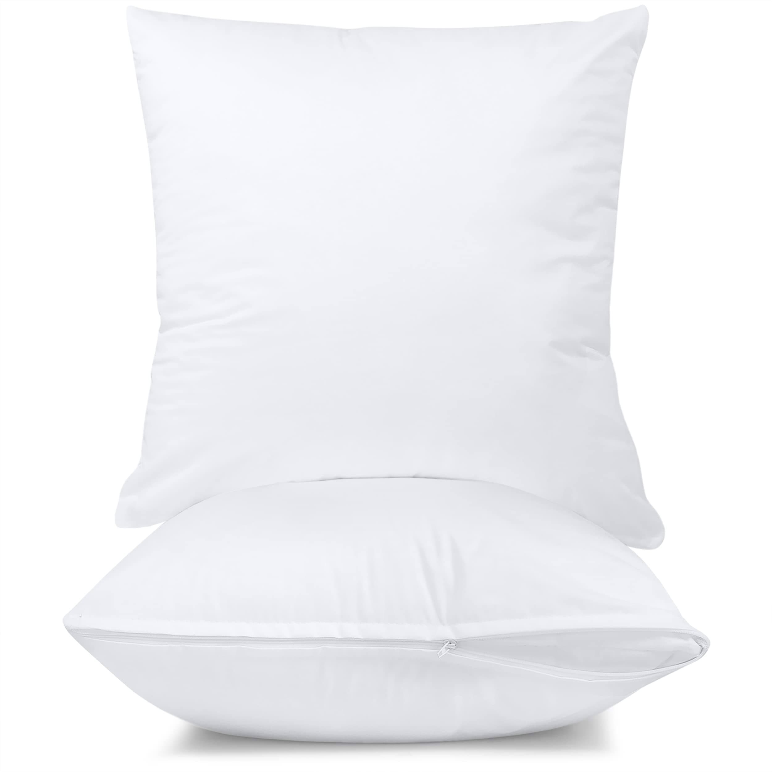 Utopia Bedding Waterproof Throw Pillow Protectors (No Pillow Inserts) with Zipper 20 x 20 Inches (2 Pack, White), Bed Bug Proof Outdoor Bed Couch Decorative Pillow Encasement Covers