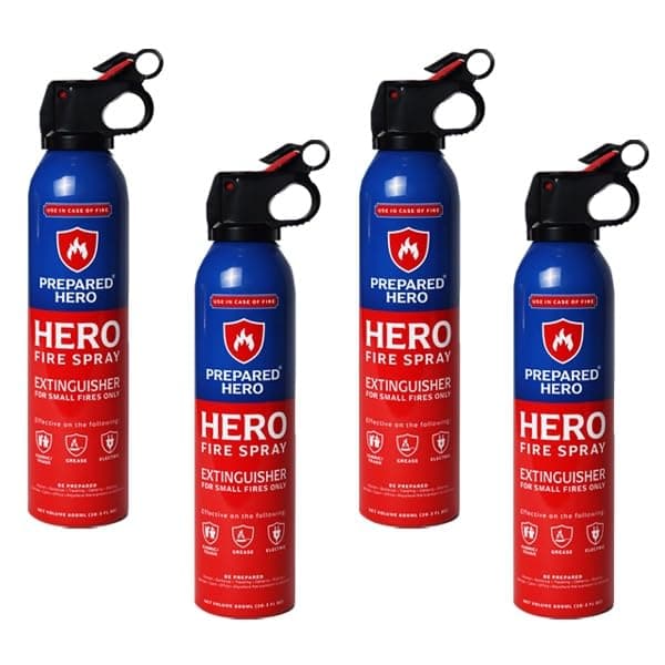 Fire Spray - Mini Fire Extinguishers for House, Car, Garage - Kitchen Small Fire Extinguisher for Home, 100% Organic - Compact, Portable & Easy to Use, Non-Toxic - 4 Pack