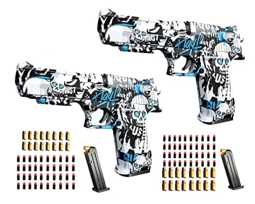 Toy gun with soft bullets, plastics toy gun with ejectable magazine for safety training or play - unique gift