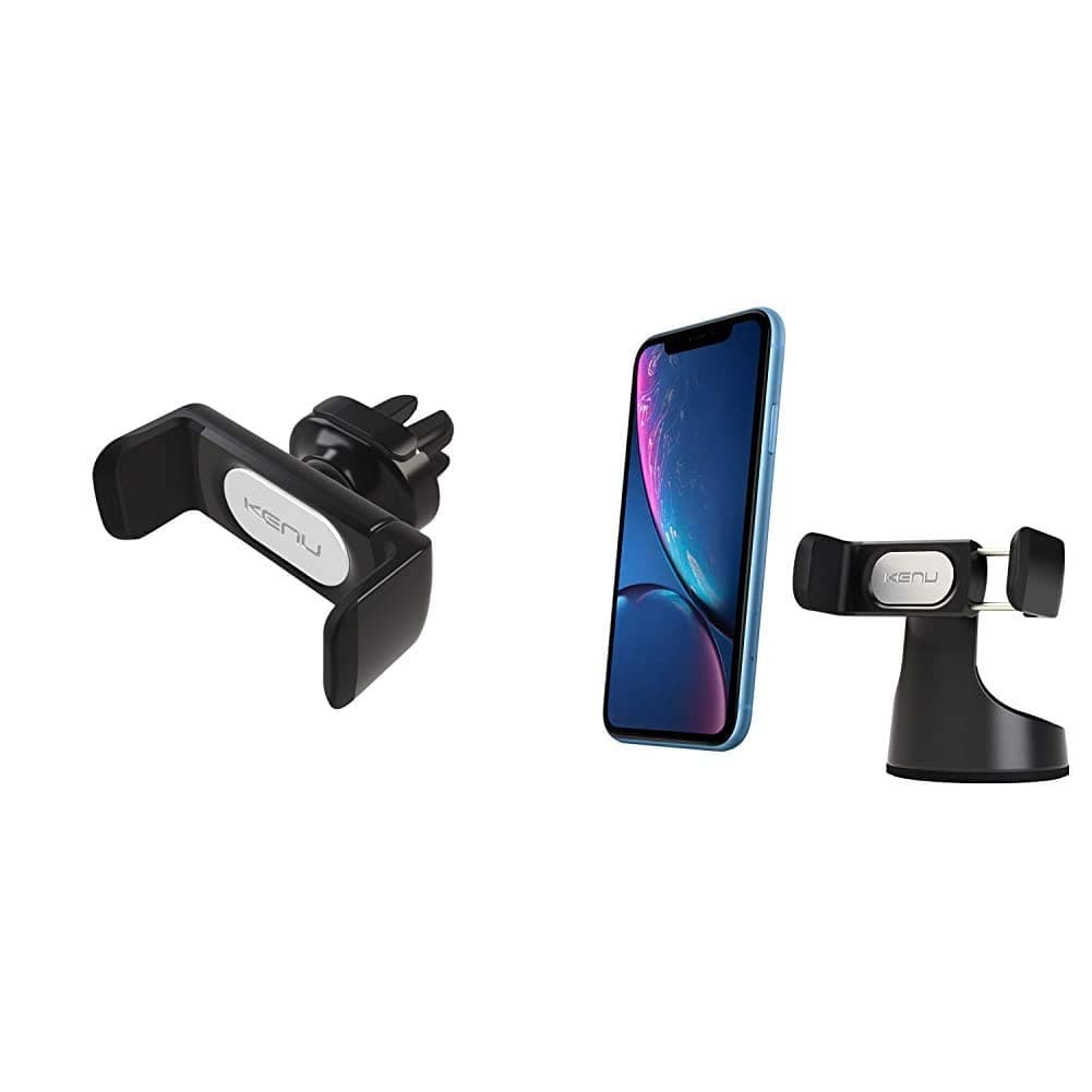 Kenu Airframe Pro | Android Vent Car Phone Mount & iPhone Car Holder, Black & Airbase Pro, Dashboard & Windshield Car Phone Holder Mount, Cell Phone Stand, Suction Cup, 360-Degree Pivot