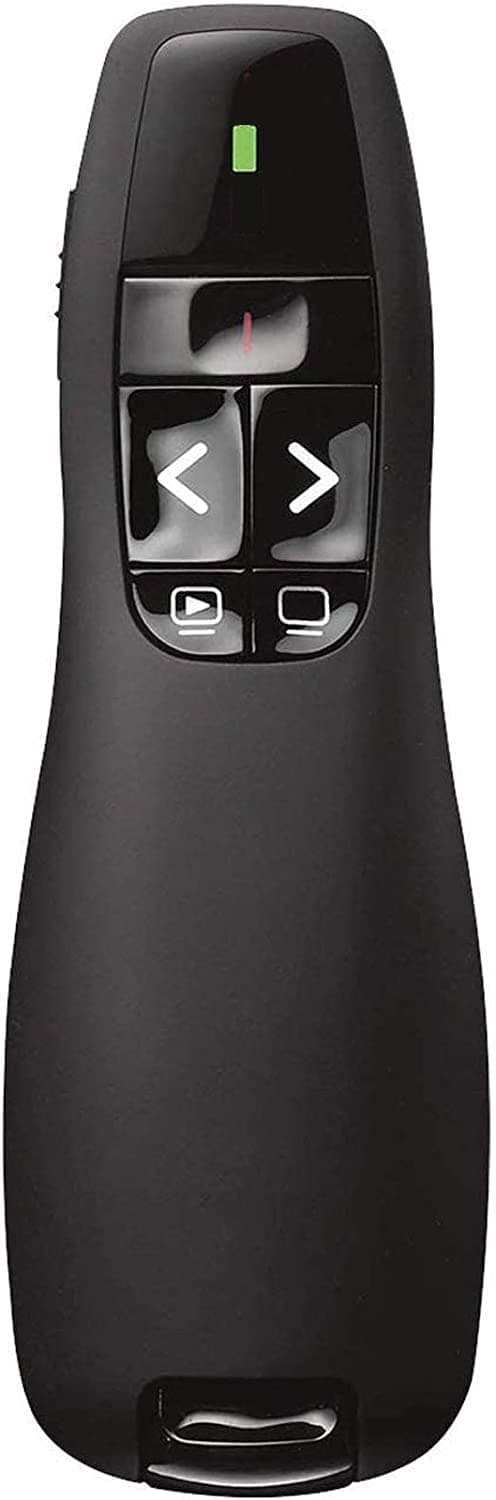 PowerPoint Presentation Clicker - R400 2.4Ghz USB Wireless Presenter with Red Laser Pointer for Windows and Mac, Remote Control for Slideshows, Keynote and More