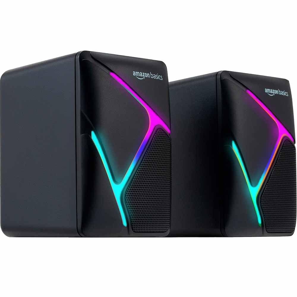 2 X 3W Multimedia PC Gaming Speaker with Aux Connectivity, USB Support, Volume Control, and RGB Lights