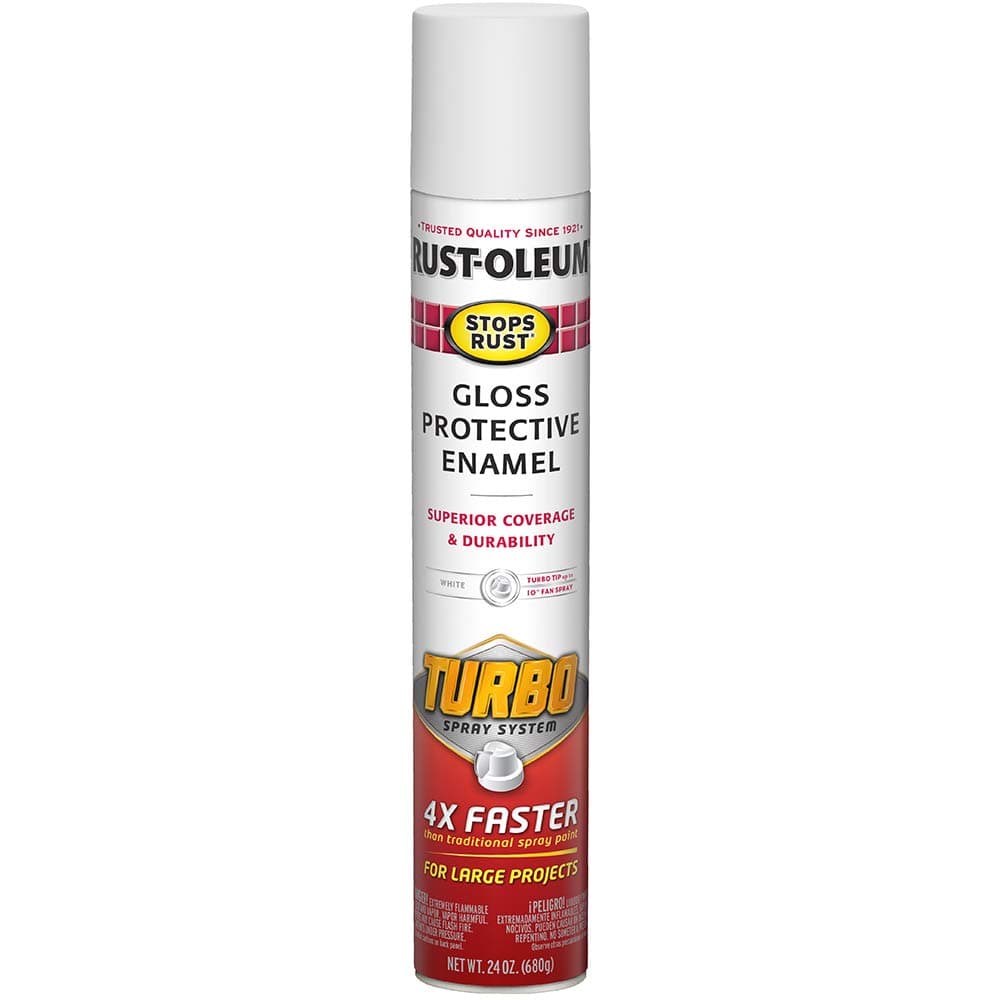 334133 Stops Rust Turbo Spray System Spray Paint, 24 oz, Gloss White