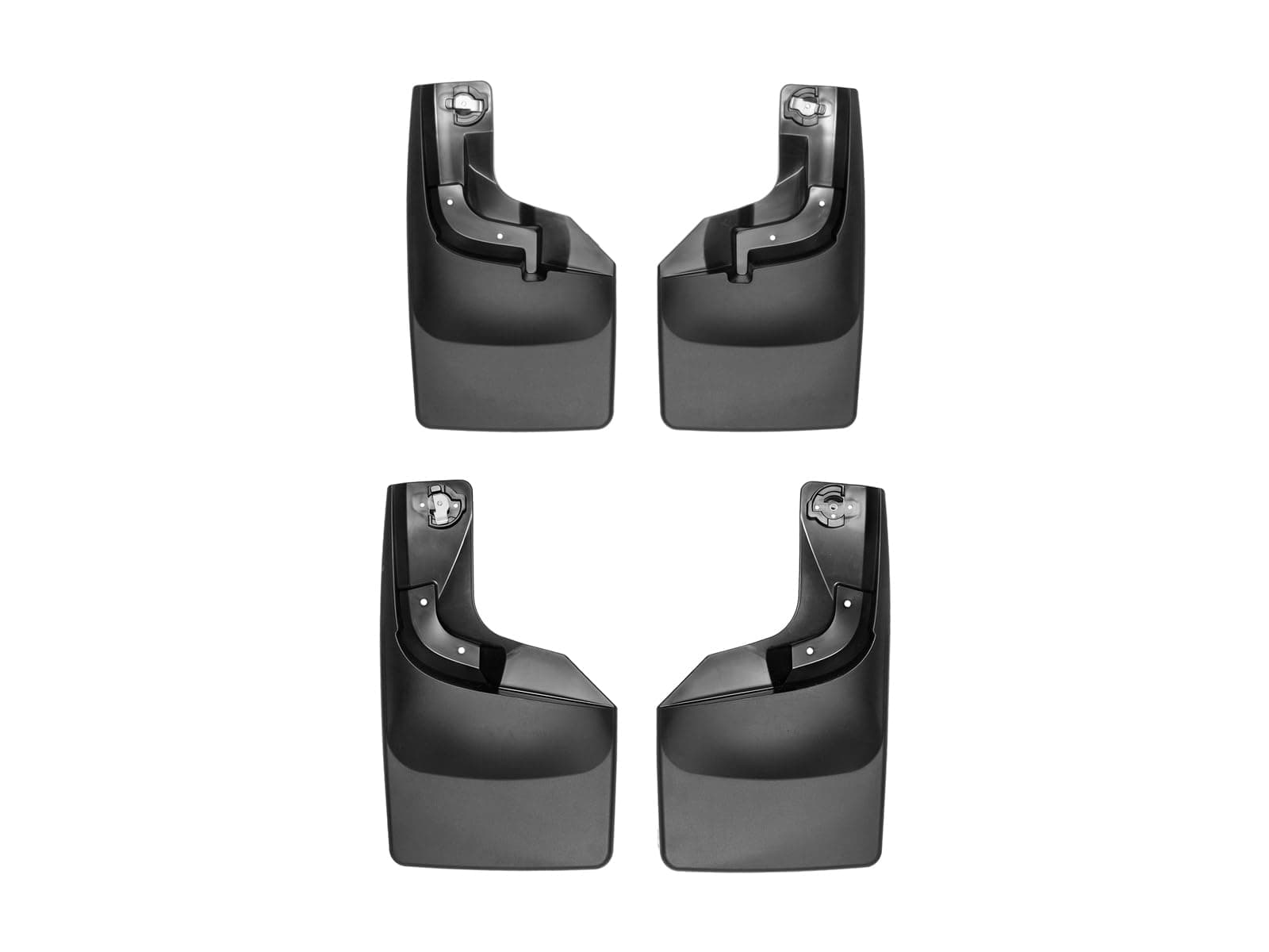 WeatherTech Custom No Drill Splash Guard MudFlaps for Ford Super Duty, Super Duty - Front & Rear Set (110065-120065), Black