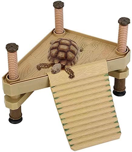 GZDDG Turtle Pier Floating Turtle Basking Platform Reptiles Terrapin Dock with Ramp Ladder, Turtle Floating Platform Reptile Pier Floating Basking Platform for Small Pets Sun Bathing Resting Play
