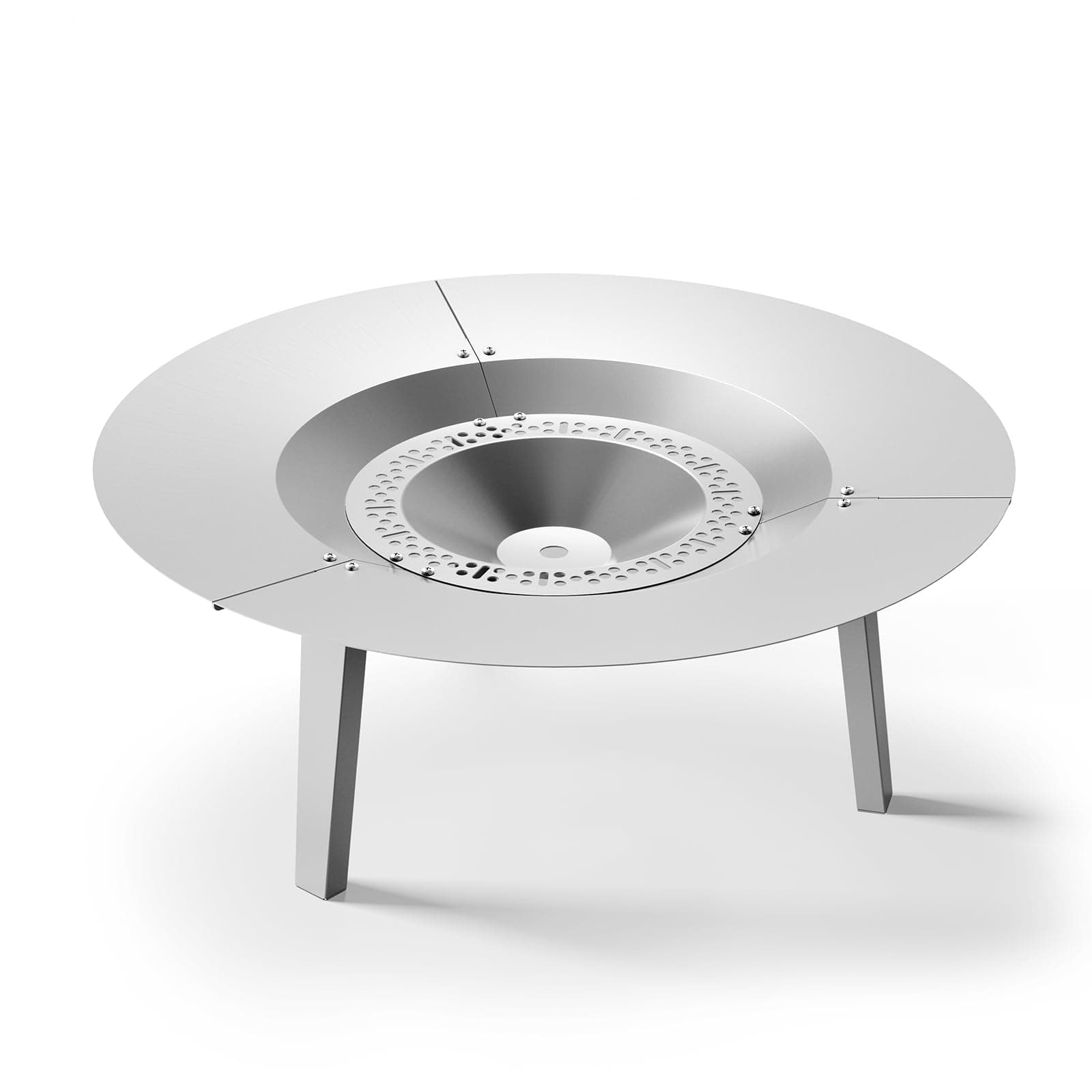 Fireside Pluto Heat Deflector for 19/19.5in Firepit and R19 Fire Pit, Redirects Heat Outward, 304 Stainless Steel Accessory with Handles and Foldable Legs, for Outdoor and Patio Use