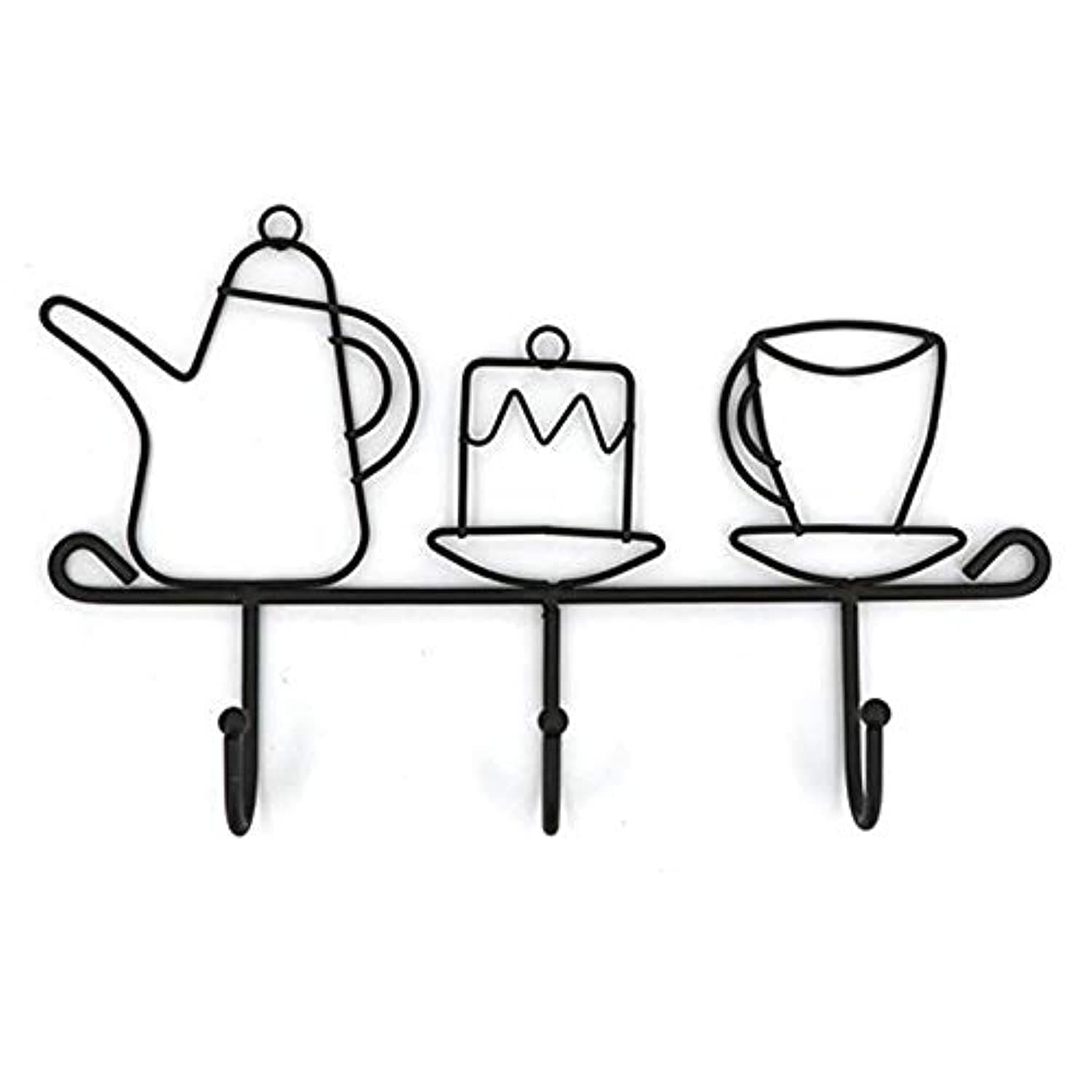 1 PCS Wall Mounted Hooks Rack 11 Inches Kitchen Home Restaurant Keys Coats Cups Decorative Iron 3 Hooks