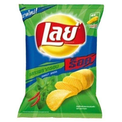 Lay Rock Basil 14 G. 12 Bag Per Pack NEW Made in Thailand