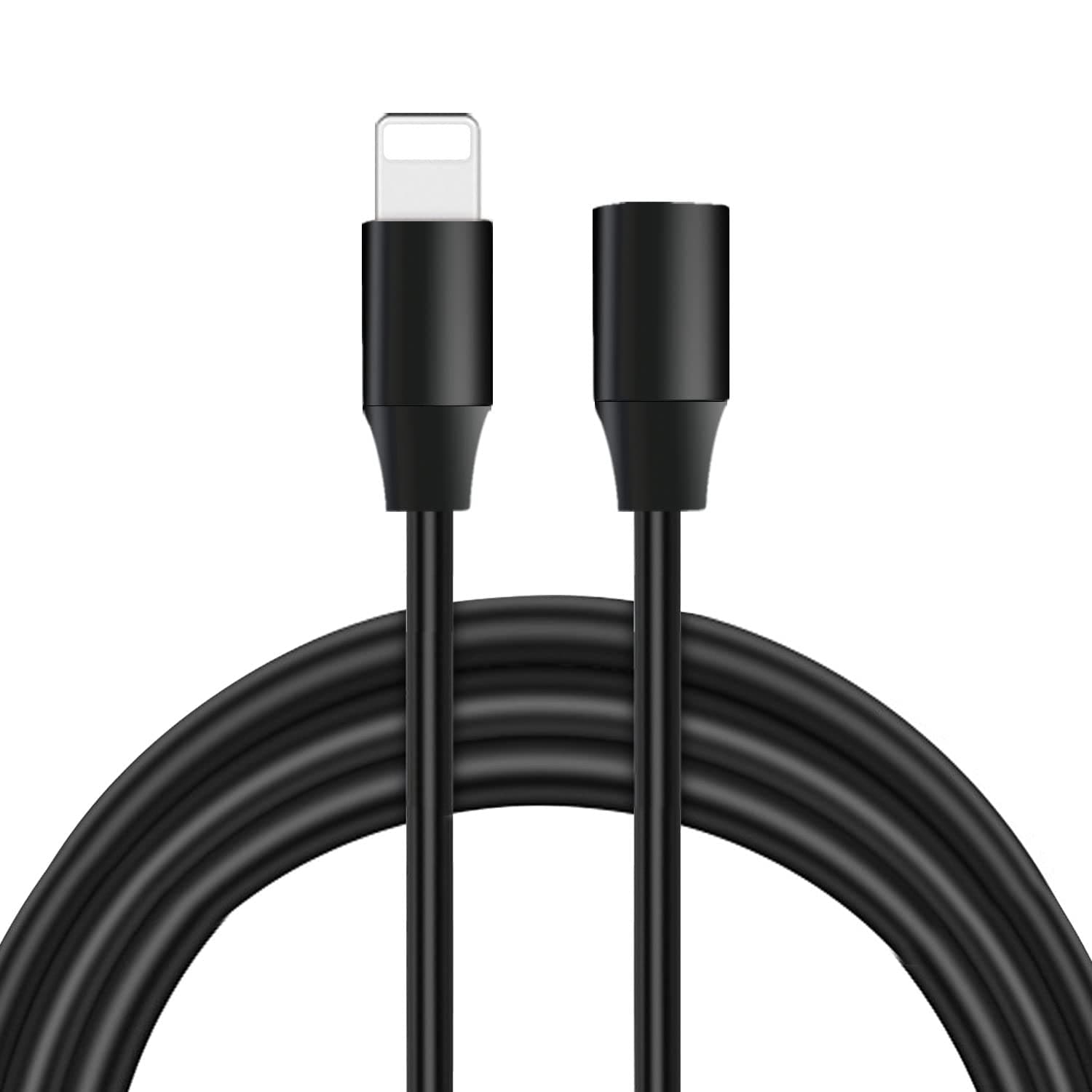 Black Lightning Extension Cable with 3.3 Feet/1 Meter Long,Male to Female Extender Dock Cable Adapter Pass Audio Video Music Data and Power Charge
