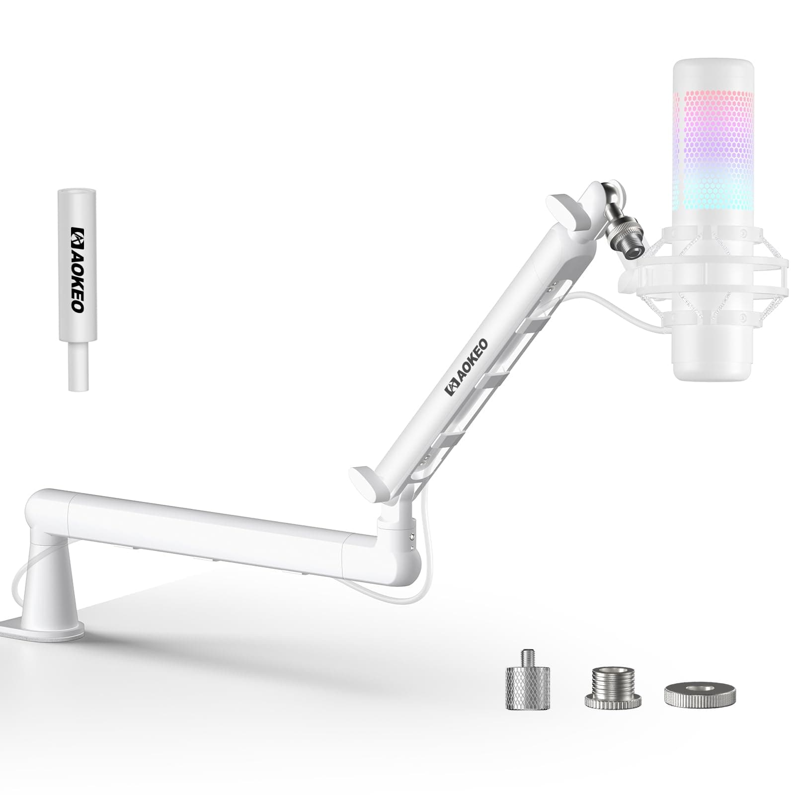 Microphone Arm,Aokeo AK-55 Desk Low Profile Adjustable Mic Boom Arm Stand,Suitable For Blue Yeti,Snowball iCE, HyperX QuadCast,SoloCast,Elgato Wave,Etc